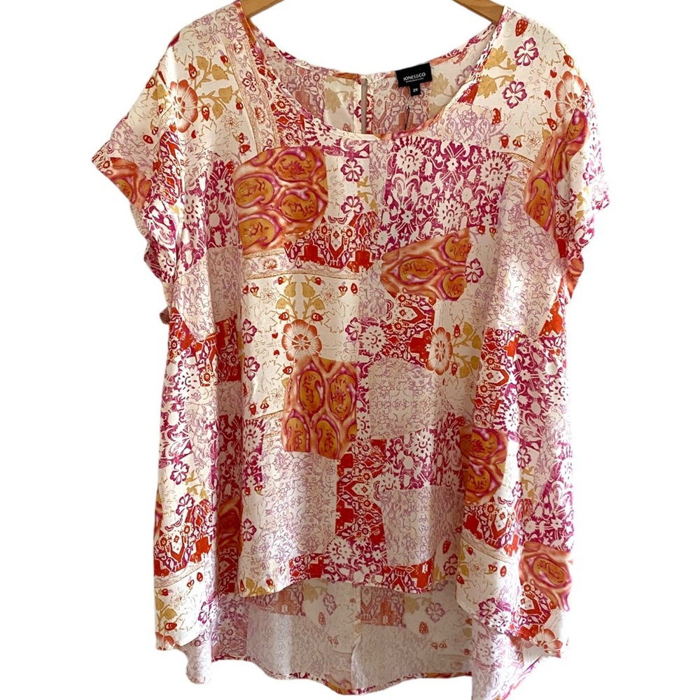 NWT Jones Rayon Tunic Blouse 2X